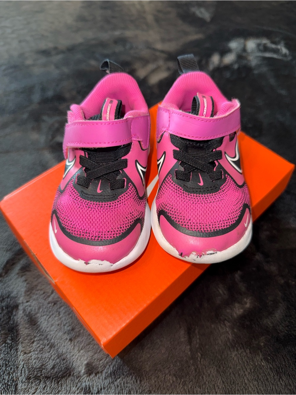 Nike Kids Hot Pink and Black Athletic Sneakers